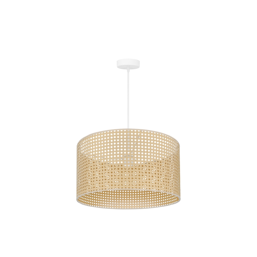 Duolla - Candeeiro suspenso ROLLER RATTAN 1xE27/15W/230V diâmetro 45 cm bege
