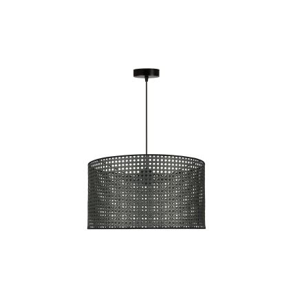 Duolla - Candeeiro suspenso ROLLER RATTAN 1xE27/15W/230V diâmetro 45 cm preto