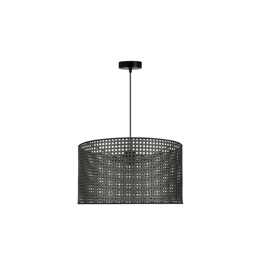 Duolla - Candeeiro suspenso ROLLER RATTAN 1xE27/15W/230V diâmetro 45 cm preto