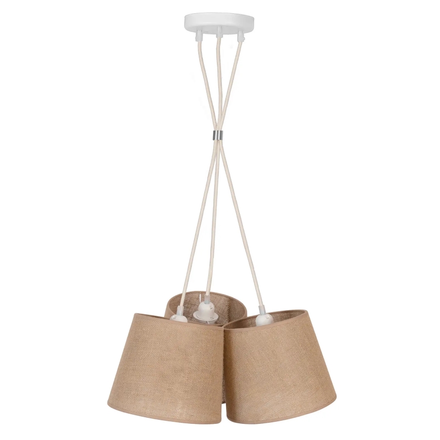 Duolla - Candeeiro suspenso ROSSA 3xE27/15W/230V diâmetro 45 cm castanho