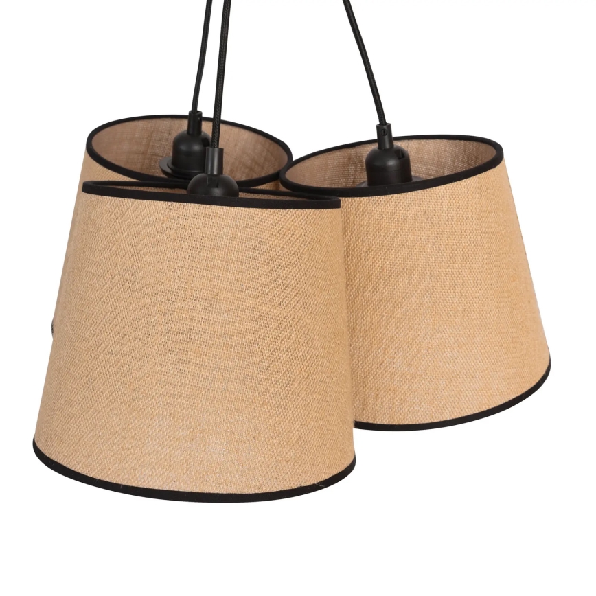 Duolla - Candeeiro suspenso ROSSA 3xE27/15W/230V diâmetro 45 cm castanho/preto