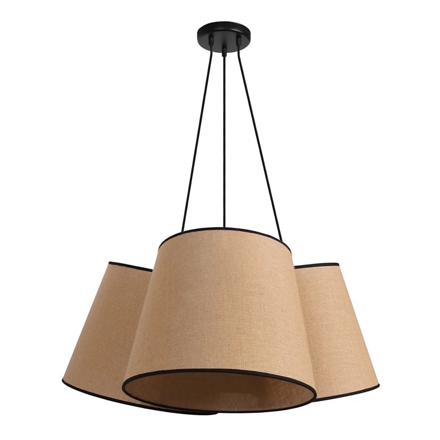Duolla - Candeeiro suspenso ROSSA 3xE27/15W/230V diâmetro 75 cm castanho/preto