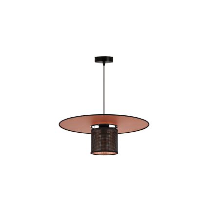 Duolla - Candeeiro suspenso TOKYO SHINY 1xE27/15W/230V diâmetro 50 cm preto/cobre