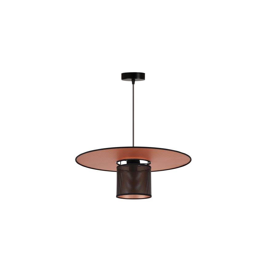 Duolla - Candeeiro suspenso TOKYO SHINY 1xE27/15W/230V diâmetro 50 cm preto/cobre