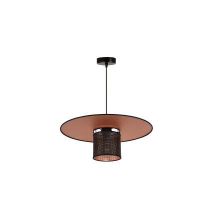 Duolla - Candeeiro suspenso TOKYO SHINY 1xE27/15W/230V diâmetro 50 cm preto/cobre
