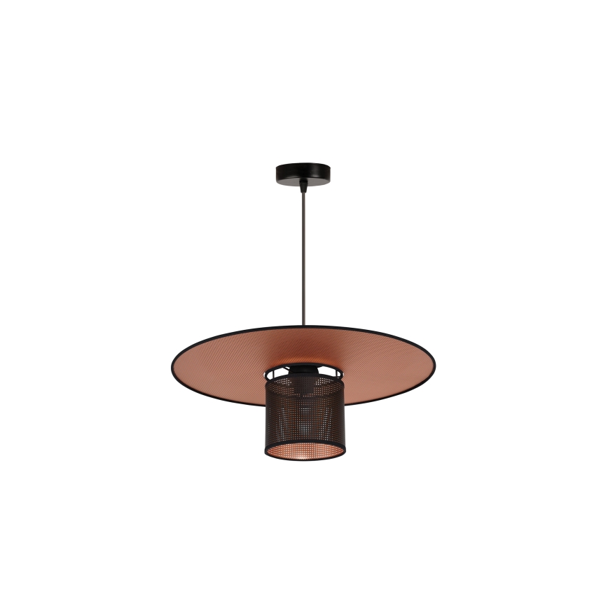 Duolla - Candeeiro suspenso TOKYO SHINY 1xE27/15W/230V diâmetro 50 cm preto/cobre