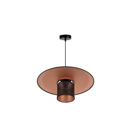Duolla - Candeeiro suspenso TOKYO SHINY 1xE27/15W/230V diâmetro 50 cm preto/cobre