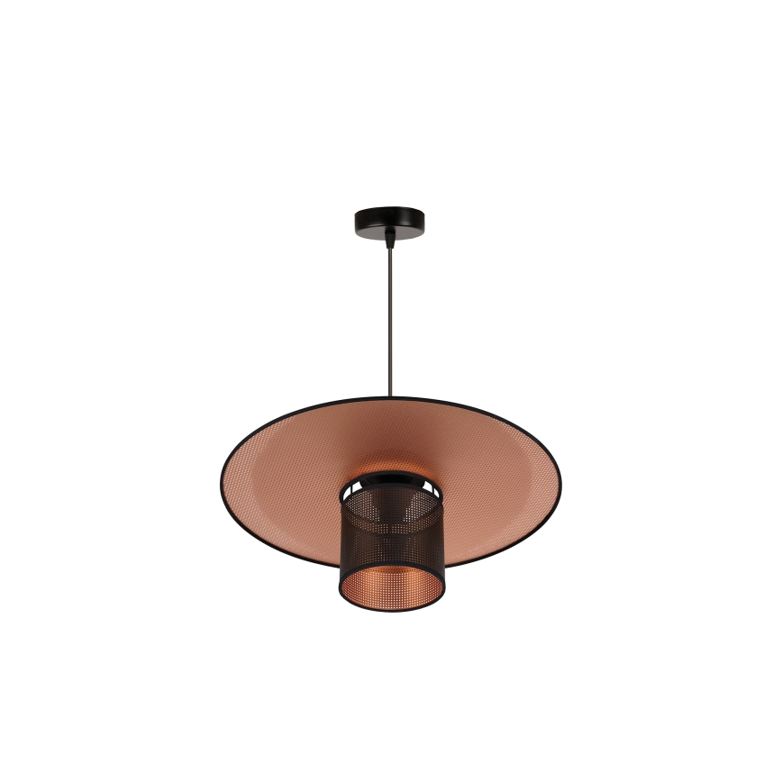 Duolla - Candeeiro suspenso TOKYO SHINY 1xE27/15W/230V diâmetro 50 cm preto/cobre