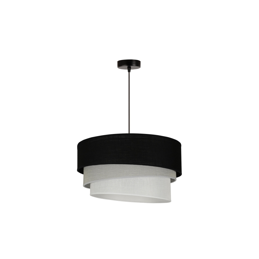 Duolla - Candeeiro suspenso TRIO 1xE27/15W/230V diâmetro 45 cm preto/cinzento/branco