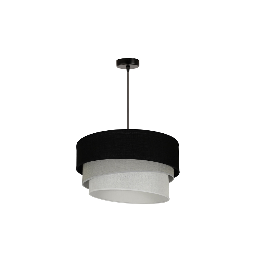 Duolla - Candeeiro suspenso TRIO 1xE27/15W/230V diâmetro 45 cm preto/cinzento/branco