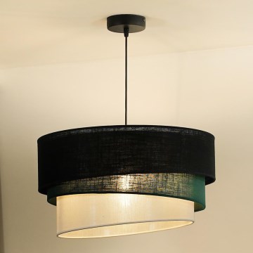 Duolla - Candeeiro suspenso TRIO 1xE27/15W/230V diâmetro 45 cm preto/verde/branco