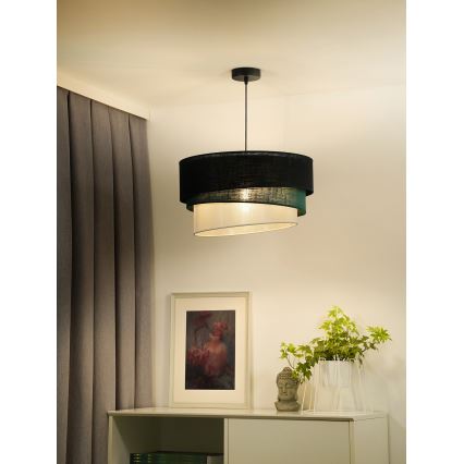 Duolla - Candeeiro suspenso TRIO 1xE27/15W/230V diâmetro 45 cm preto/verde/branco