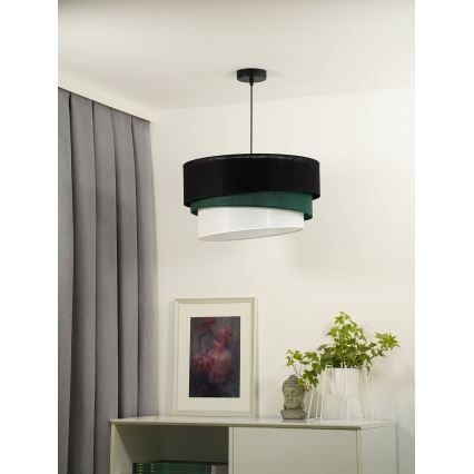 Duolla - Candeeiro suspenso TRIO 1xE27/15W/230V diâmetro 45 cm preto/verde/branco