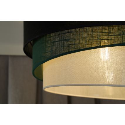 Duolla - Candeeiro suspenso TRIO 1xE27/15W/230V diâmetro 45 cm preto/verde/branco