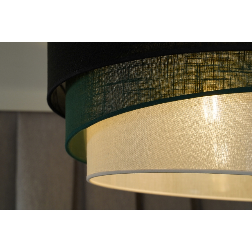 Duolla - Candeeiro suspenso TRIO 1xE27/15W/230V diâmetro 45 cm preto/verde/branco