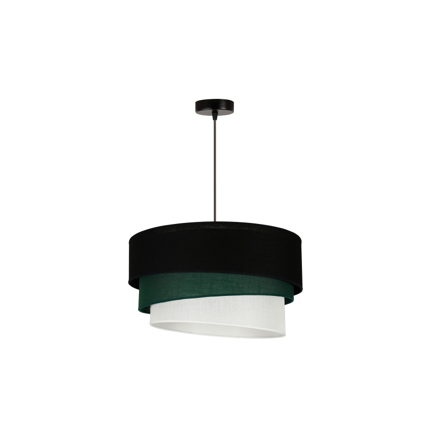 Duolla - Candeeiro suspenso TRIO 1xE27/15W/230V diâmetro 45 cm preto/verde/branco