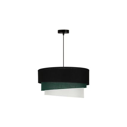Duolla - Candeeiro suspenso TRIO 1xE27/15W/230V diâmetro 45 cm preto/verde/branco