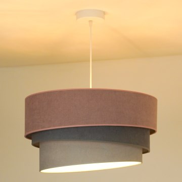 Duolla - Candeeiro suspenso TRIO 1xE27/15W/230V diâmetro 45 cm rosa/cinzento/branco
