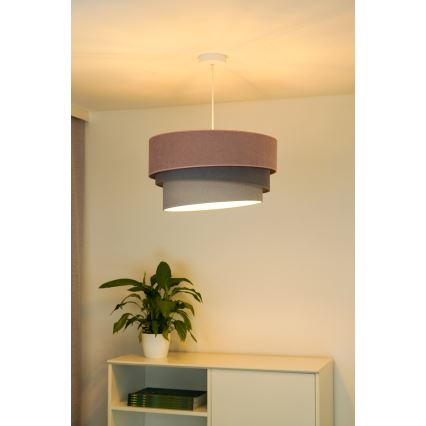 Duolla - Candeeiro suspenso TRIO 1xE27/15W/230V diâmetro 45 cm rosa/cinzento/branco