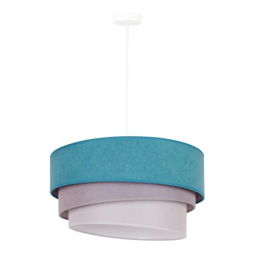 Duolla - Candeeiro suspenso TRIO 1xE27/15W/230V diâmetro 45 cm turquesa/cinzento/branco