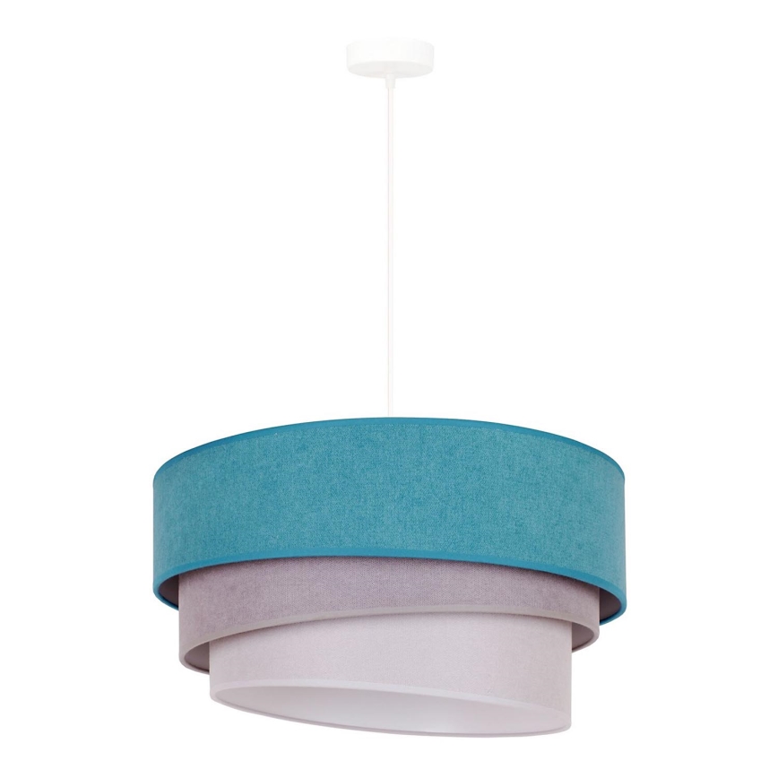 Duolla - Candeeiro suspenso TRIO 1xE27/15W/230V diâmetro 45 cm turquesa/cinzento/branco