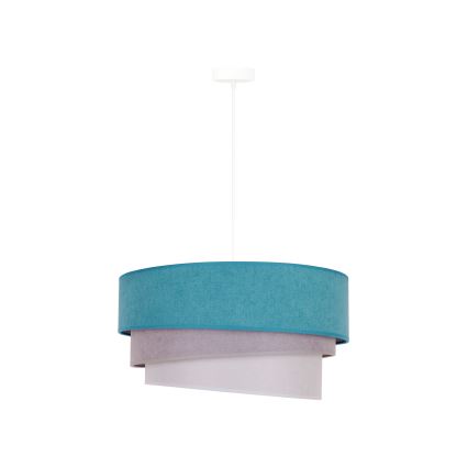 Duolla - Candeeiro suspenso TRIO 1xE27/15W/230V diâmetro 45 cm turquesa/cinzento/branco
