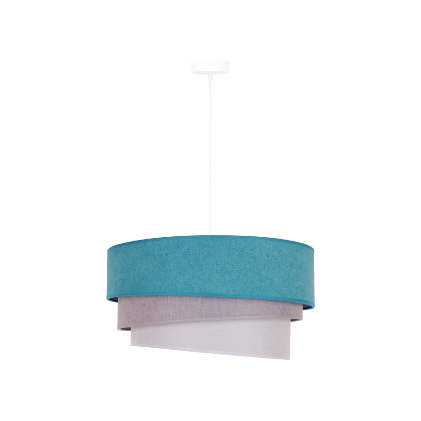 Duolla - Candeeiro suspenso TRIO 1xE27/15W/230V diâmetro 45 cm turquesa/cinzento/branco