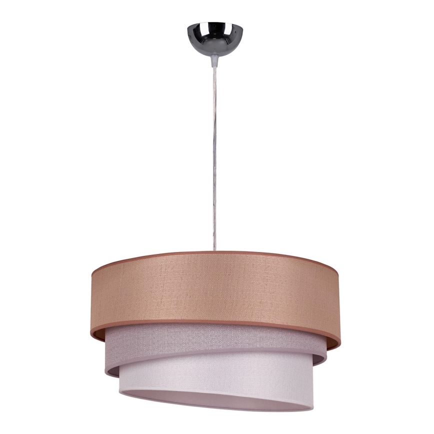 Duolla - Candeeiro suspenso TRIO 1xE27/40W/230V diâmetro 45 cm castanho/cinzento/prateado
