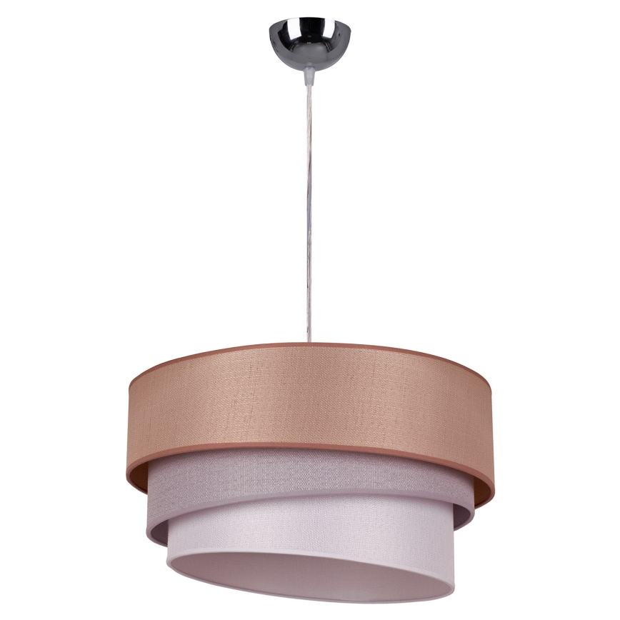 Duolla - Candeeiro suspenso TRIO 1xE27/40W/230V diâmetro 45 cm castanho/cinzento/prateado