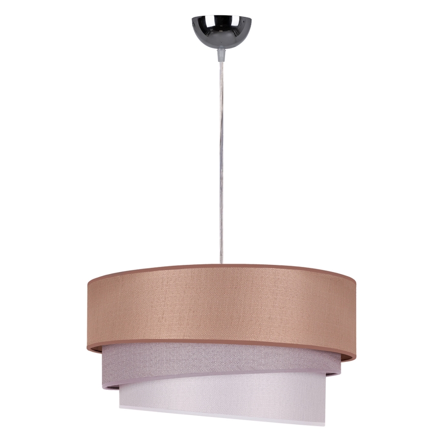 Duolla - Candeeiro suspenso TRIO 1xE27/40W/230V diâmetro 45 cm castanho/cinzento/prateado