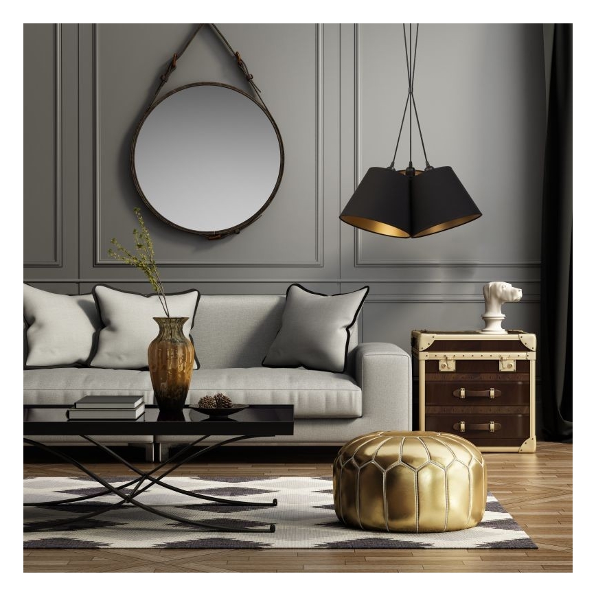 Duolla - Candeeiro suspenso TWIGGY 3xE27/40W/230V diâmetro 45 cm preto