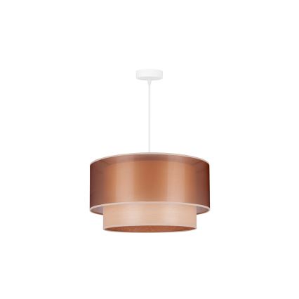 Duolla - Candeeiro suspenso WOOD BOHO 1xE27/15W/230V diâmetro 45 cm cobre/bege