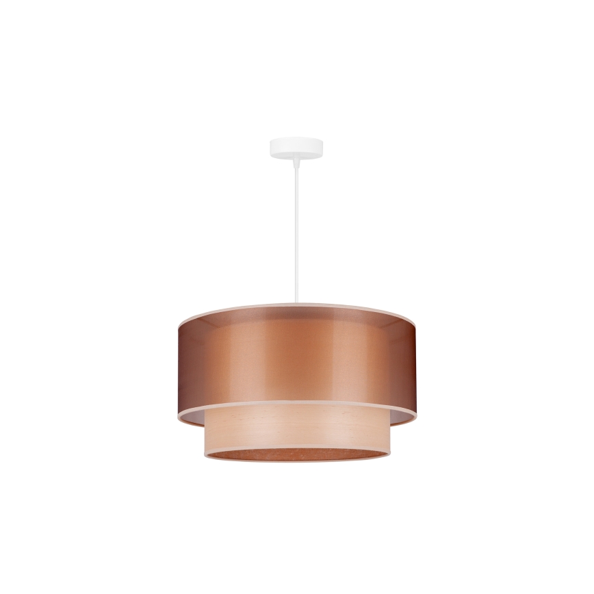 Duolla - Candeeiro suspenso WOOD BOHO 1xE27/15W/230V diâmetro 45 cm cobre/bege