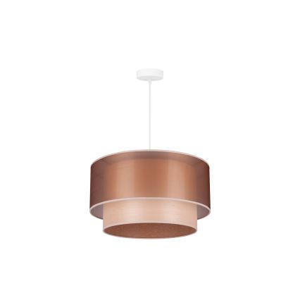 Duolla - Candeeiro suspenso WOOD BOHO 1xE27/15W/230V diâmetro 45 cm cobre/bege