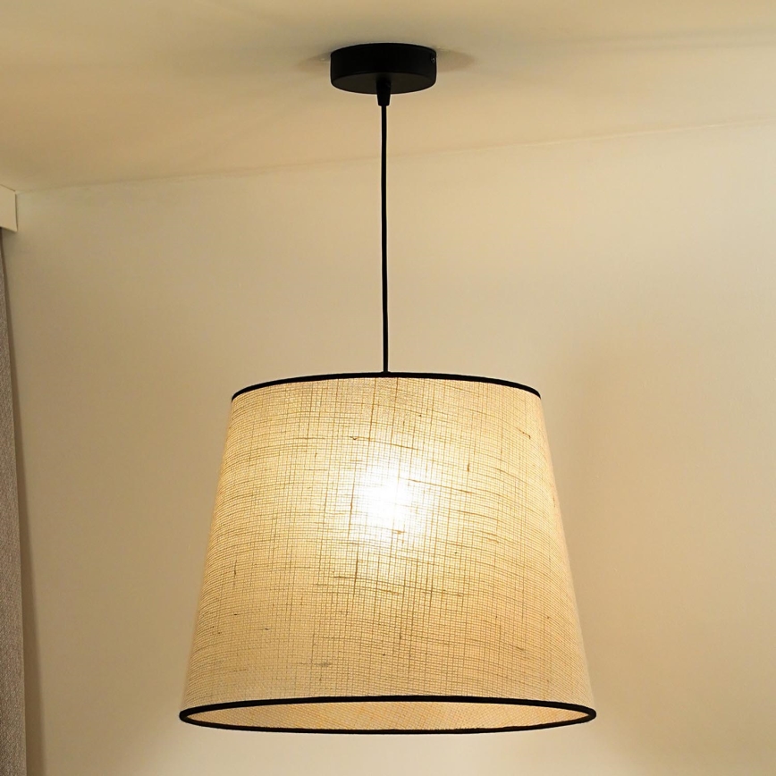 Duolla - Candeeiro suspenso YUTE 1xE27/15W/230V diâmetro 38 cm cinzento/preto