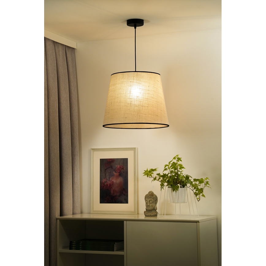 Duolla - Candeeiro suspenso YUTE 1xE27/15W/230V diâmetro 38 cm cinzento/preto
