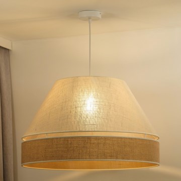 Duolla - Candeeiro suspenso YUTE AVIGNON 1xE27/15W/230V diâmetro 60 cm cinzento/castanho