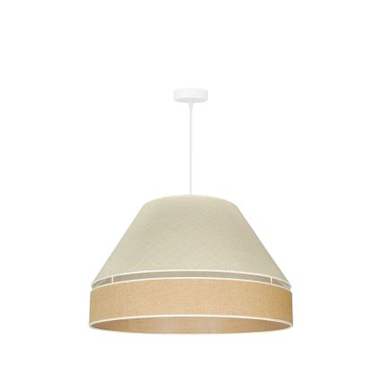 Duolla - Candeeiro suspenso YUTE AVIGNON 1xE27/15W/230V diâmetro 60 cm cinzento/castanho