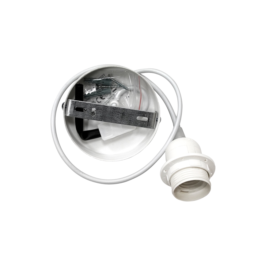 Duolla - Candeeiro suspenso YUTE AVIGNON 1xE27/15W/230V diâmetro 60 cm cinzento/castanho