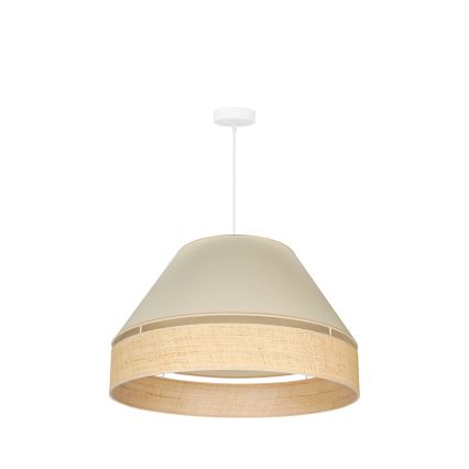 Duolla - Candeeiro suspenso YUTE AVIGNON 1xE27/15W/230V diâmetro 60 cm creme/bege