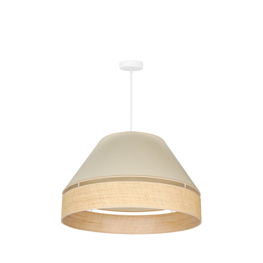 Duolla - Candeeiro suspenso YUTE AVIGNON 1xE27/15W/230V diâmetro 60 cm creme/bege