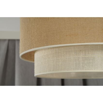 Duolla - Candeeiro suspenso YUTE BOHO 3xE27/15W/230V diâmetro 60 cm castanho/creme
