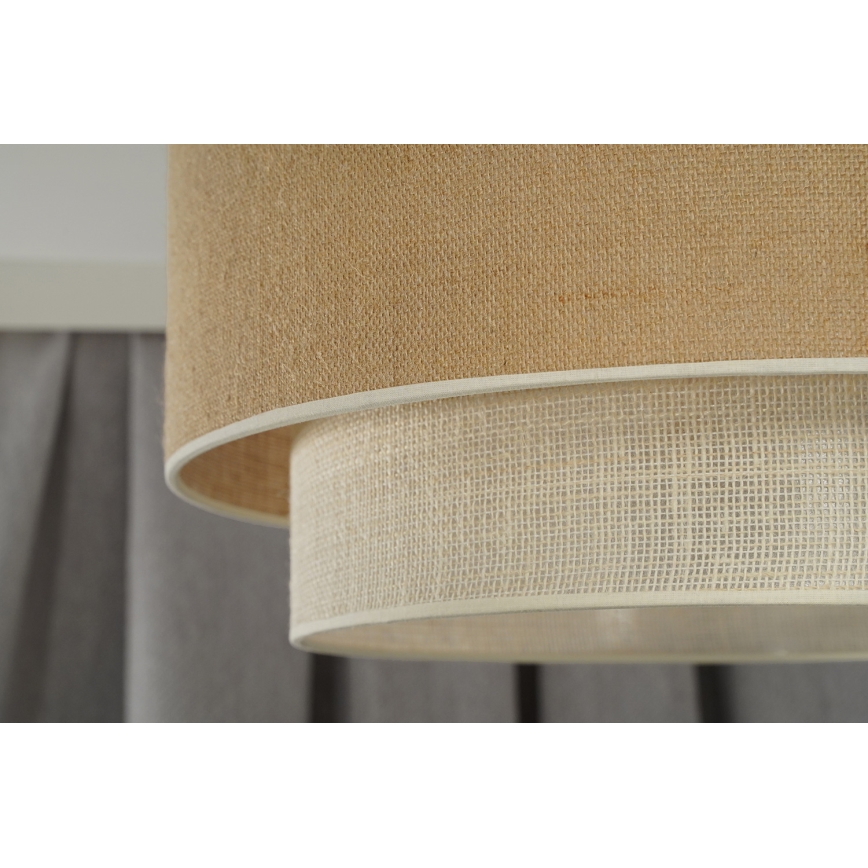 Duolla - Candeeiro suspenso YUTE BOHO 3xE27/15W/230V diâmetro 60 cm castanho/creme