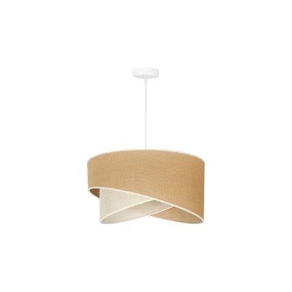 Duolla - Candeeiro suspenso YUTE CELLO 1xE27/15W/230V diâmetro 45 cm castanho/cinzento