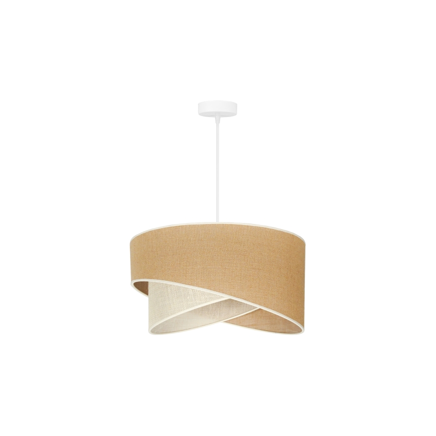 Duolla - Candeeiro suspenso YUTE CELLO 1xE27/15W/230V diâmetro 45 cm castanho/cinzento