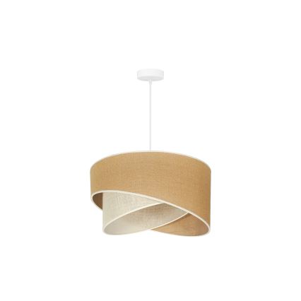 Duolla - Candeeiro suspenso YUTE CELLO 1xE27/15W/230V diâmetro 45 cm castanho/cinzento