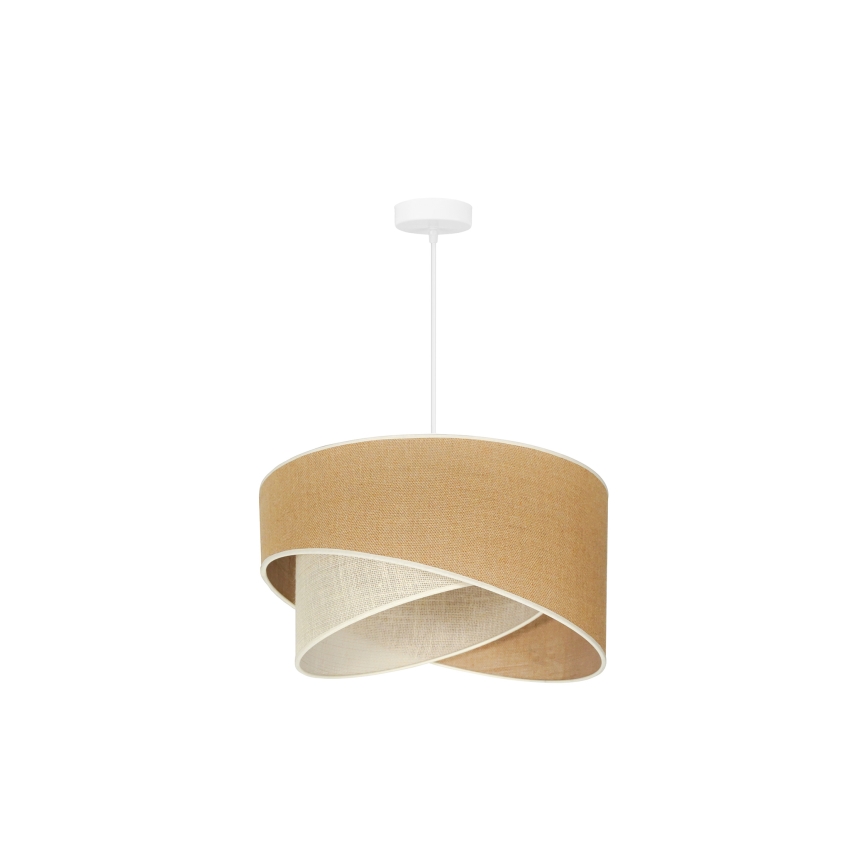 Duolla - Candeeiro suspenso YUTE CELLO 1xE27/15W/230V diâmetro 45 cm castanho/cinzento