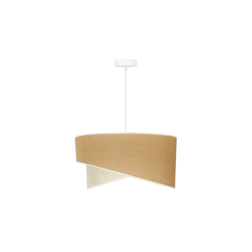 Duolla - Candeeiro suspenso YUTE CELLO 1xE27/15W/230V diâmetro 45 cm castanho/cinzento