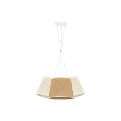 Duolla - Candeeiro suspenso YUTE ROSSA 3xE27/15W/230V cinzento/castanho