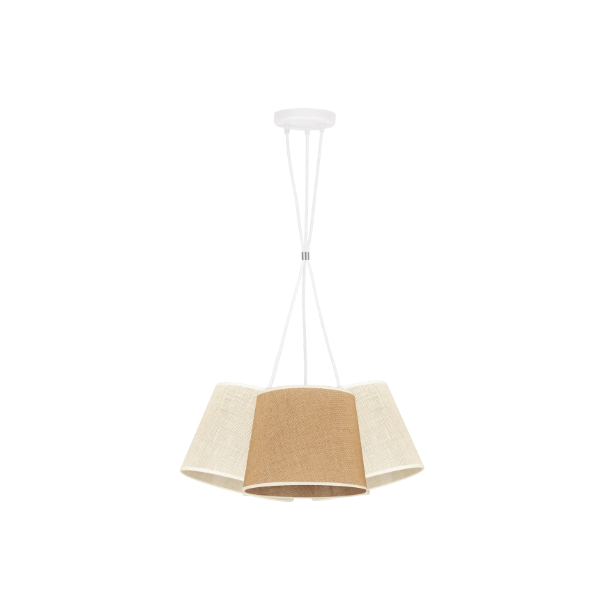 Duolla - Candeeiro suspenso YUTE ROSSA 3xE27/15W/230V cinzento/castanho